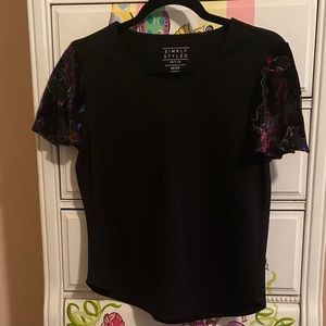 NWOT Ruffle Velour Sleeved T-Shirt